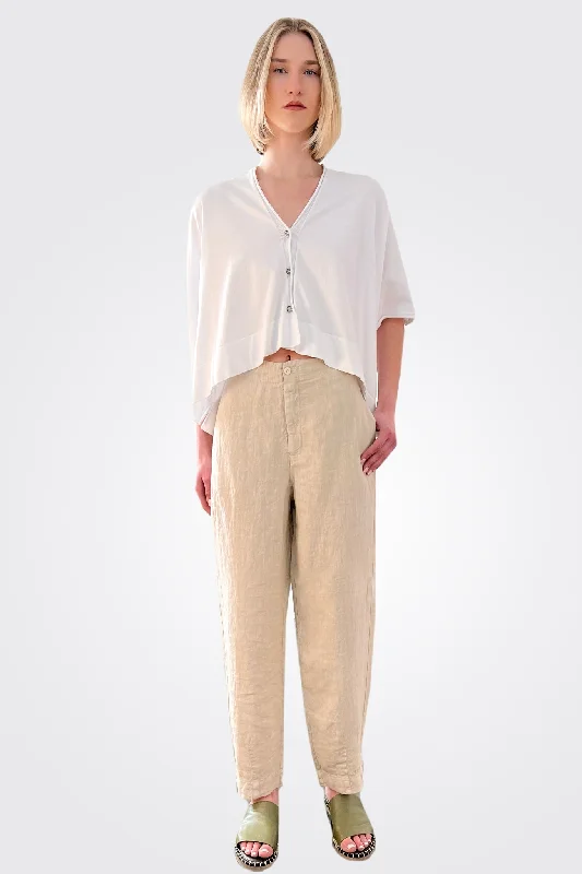 Linen Comfort Trousers - Sand