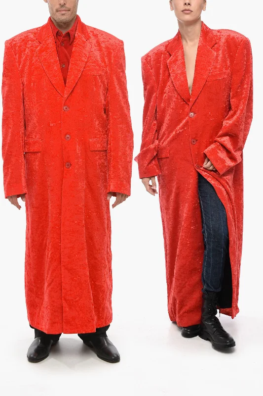 Vetements GARDEROBE Single Breasted Velvet Coat