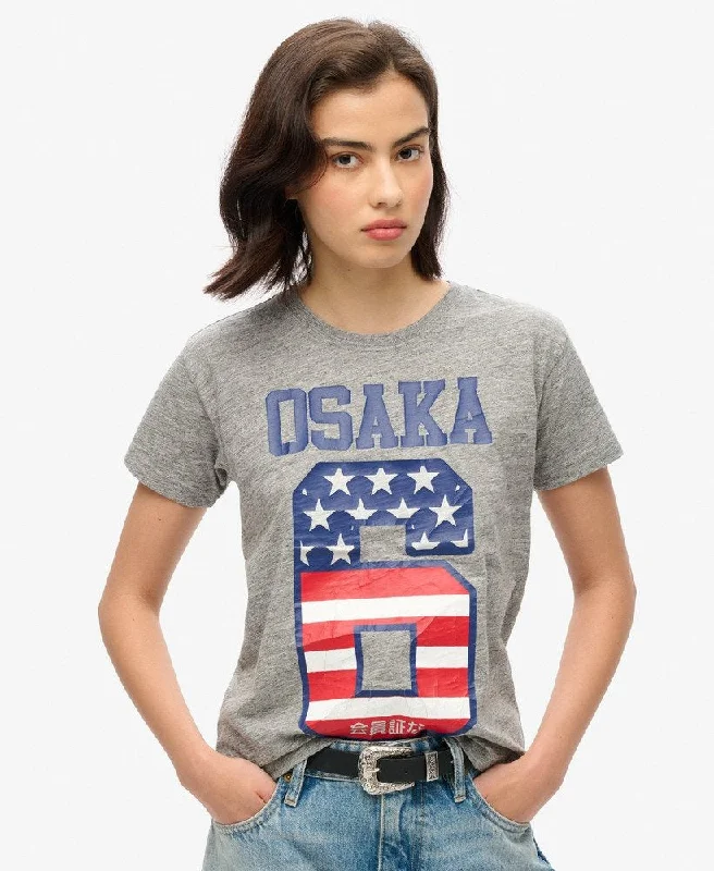 Osaka 6 Flag 90's T-Shirt | Athletic Grey Marle